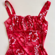 Y2k raspberry tropical dress M/L