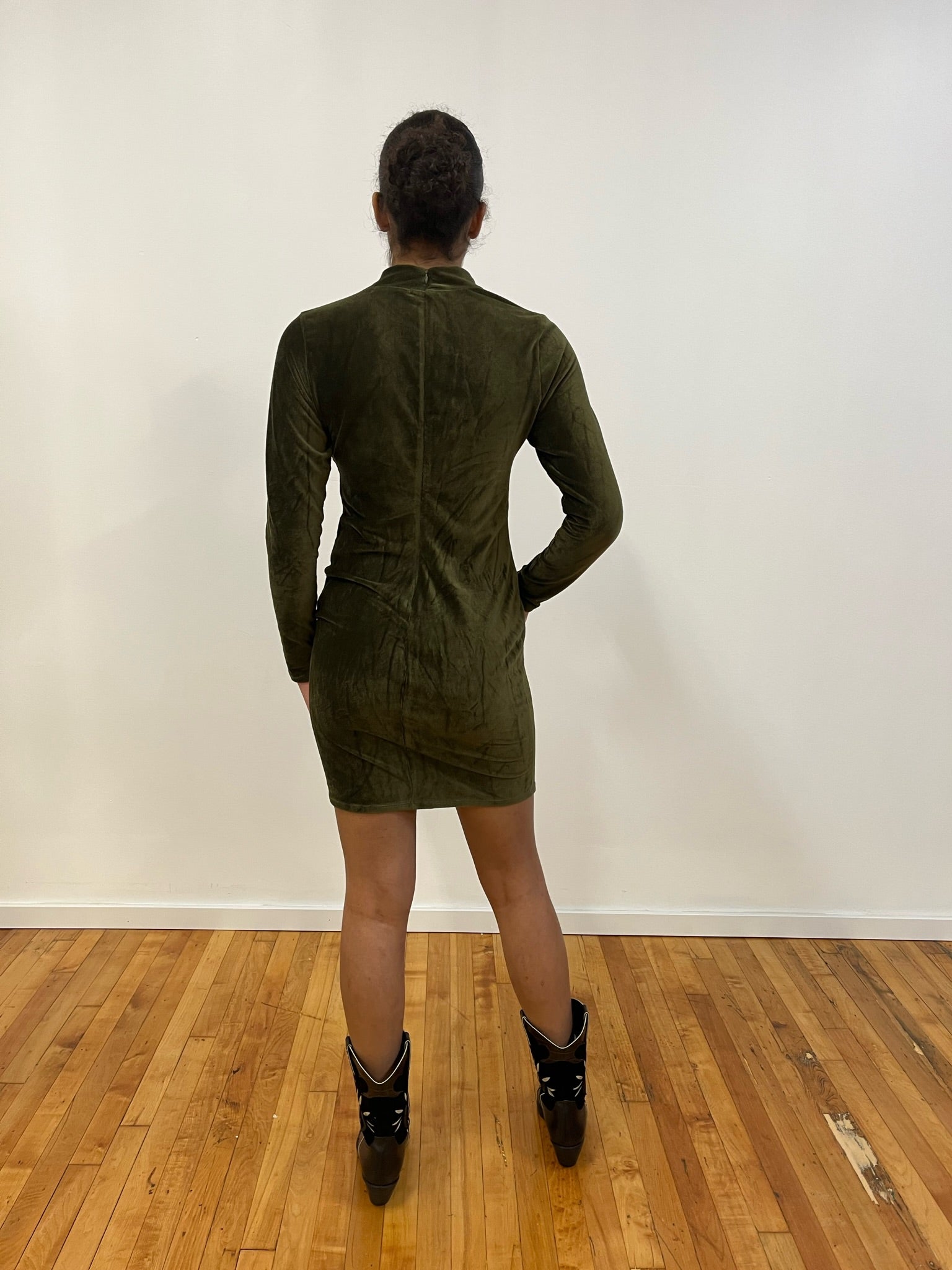 Velvet green dress