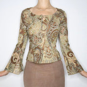 Paisley Bell Sleeve Blouse (Medium)