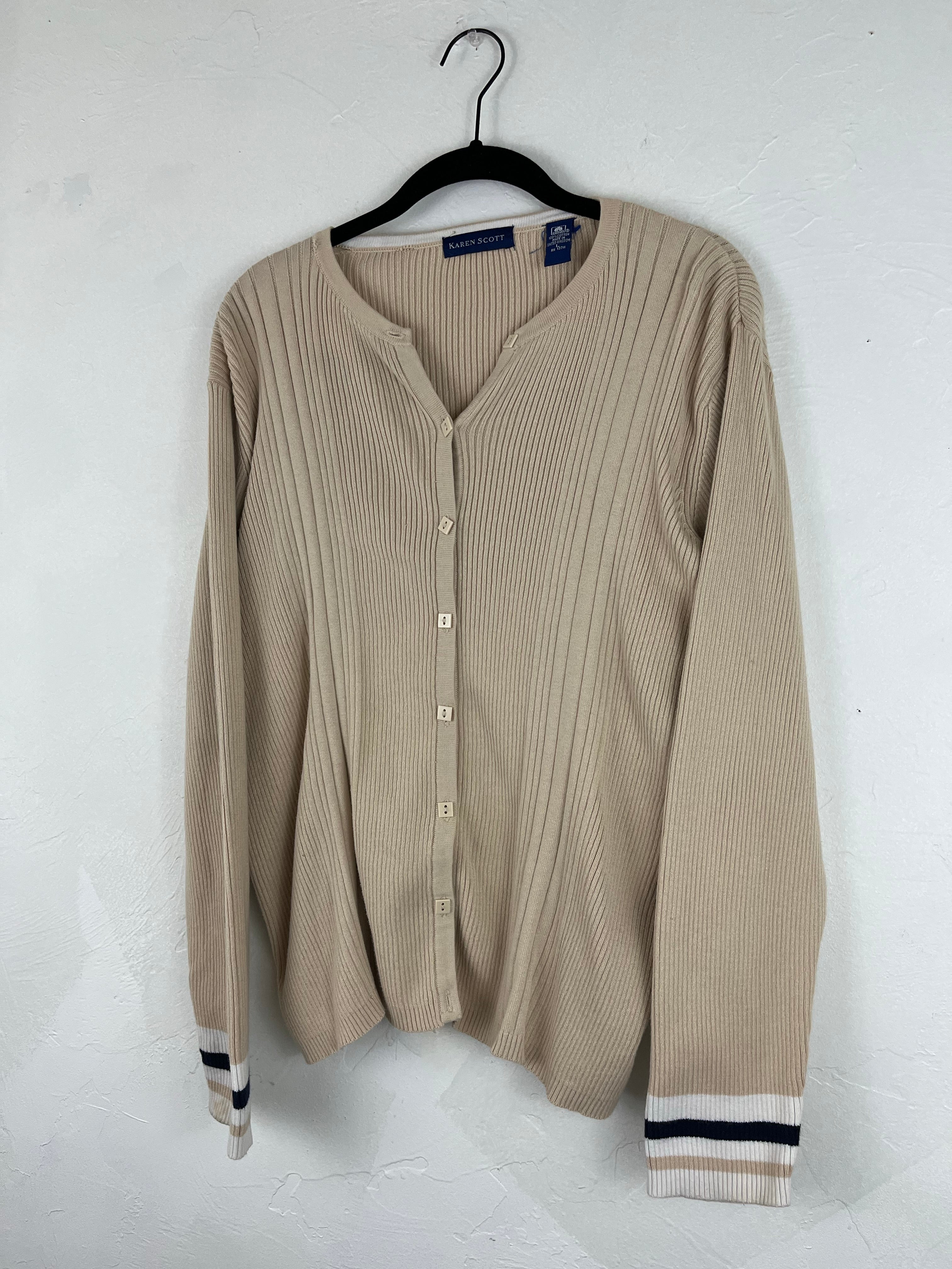Taupe ribbed cardi