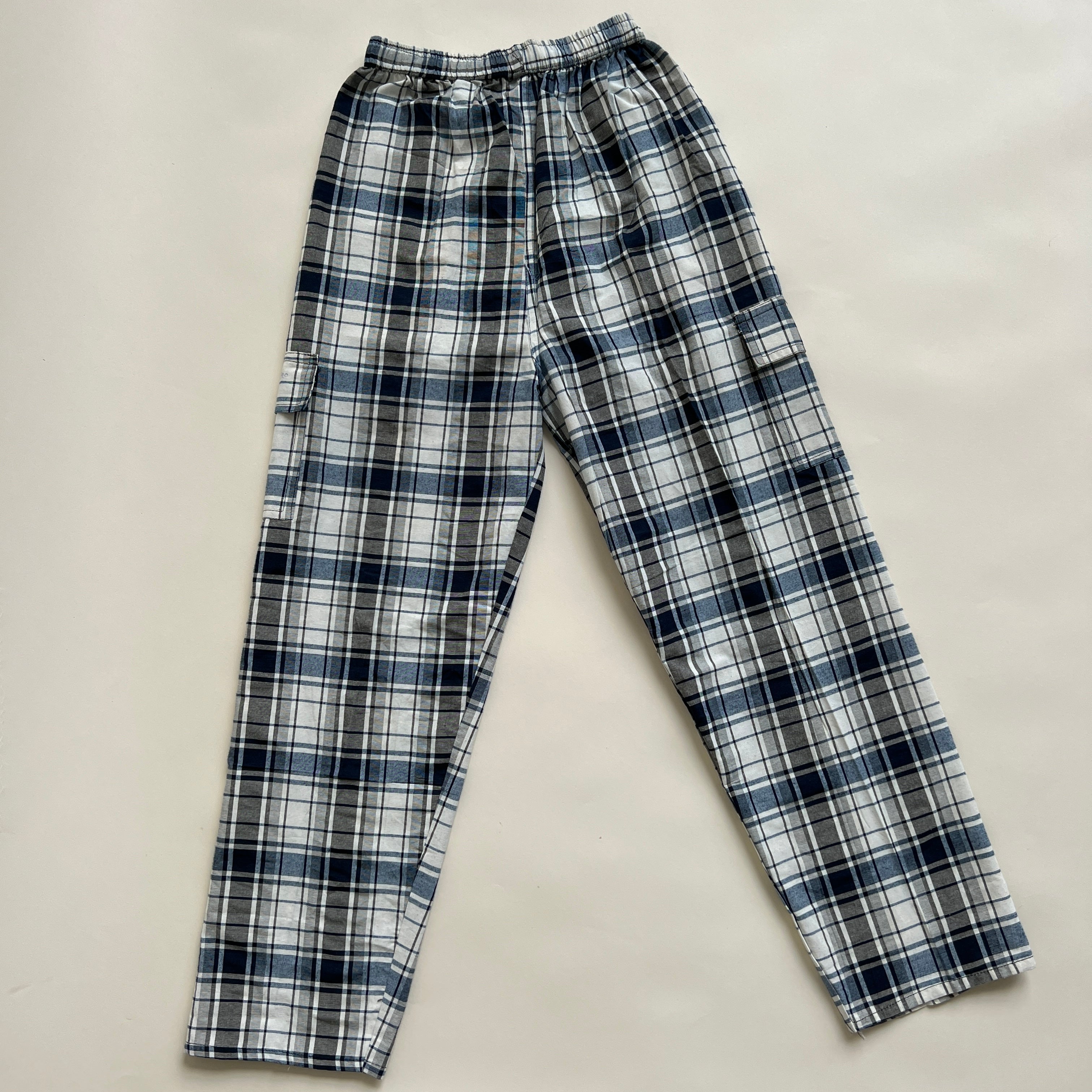 Blue plaid cargo pant sz s