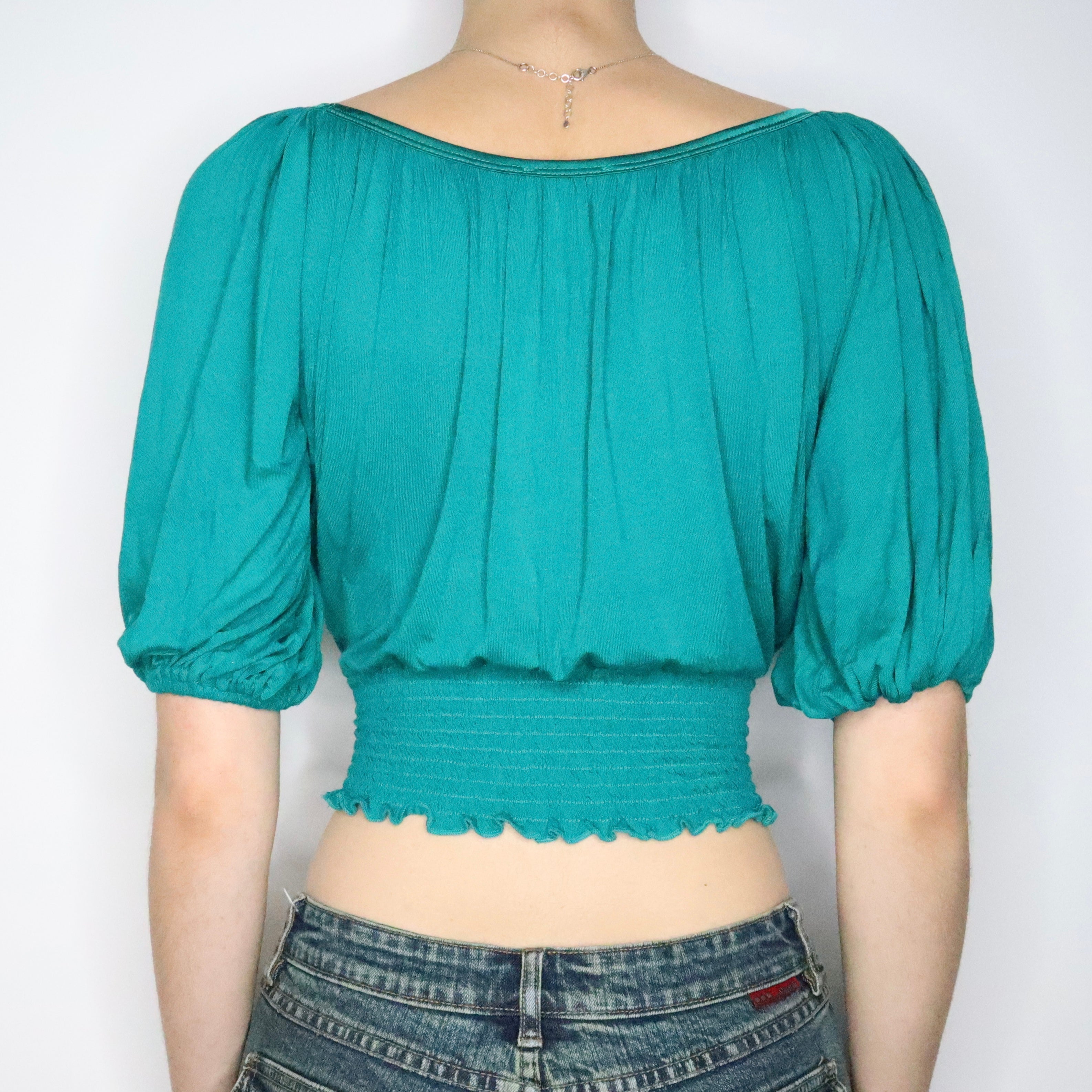 Bebe Puff Sleeve Blouse (XS-S)