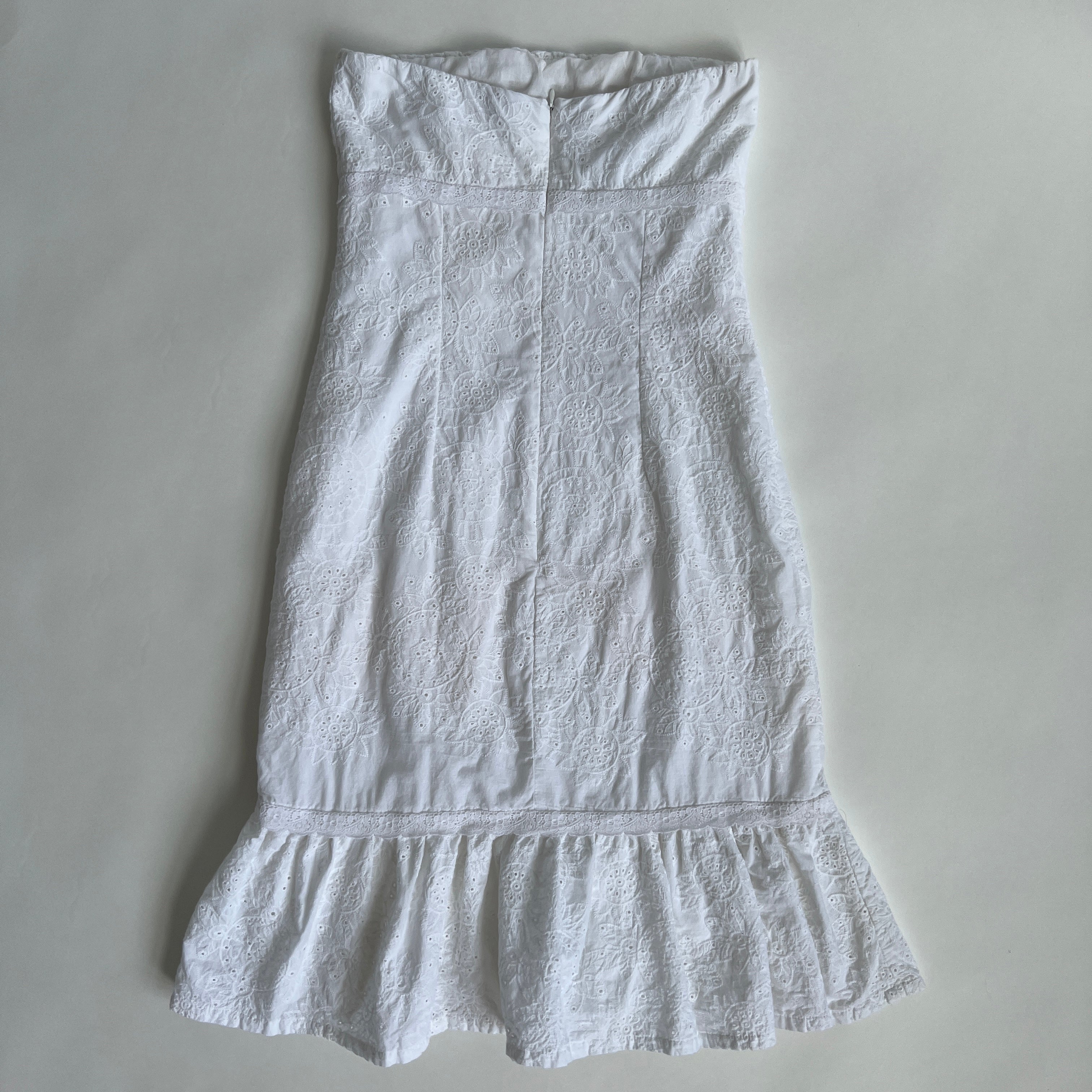 00s white eyelet midi dress