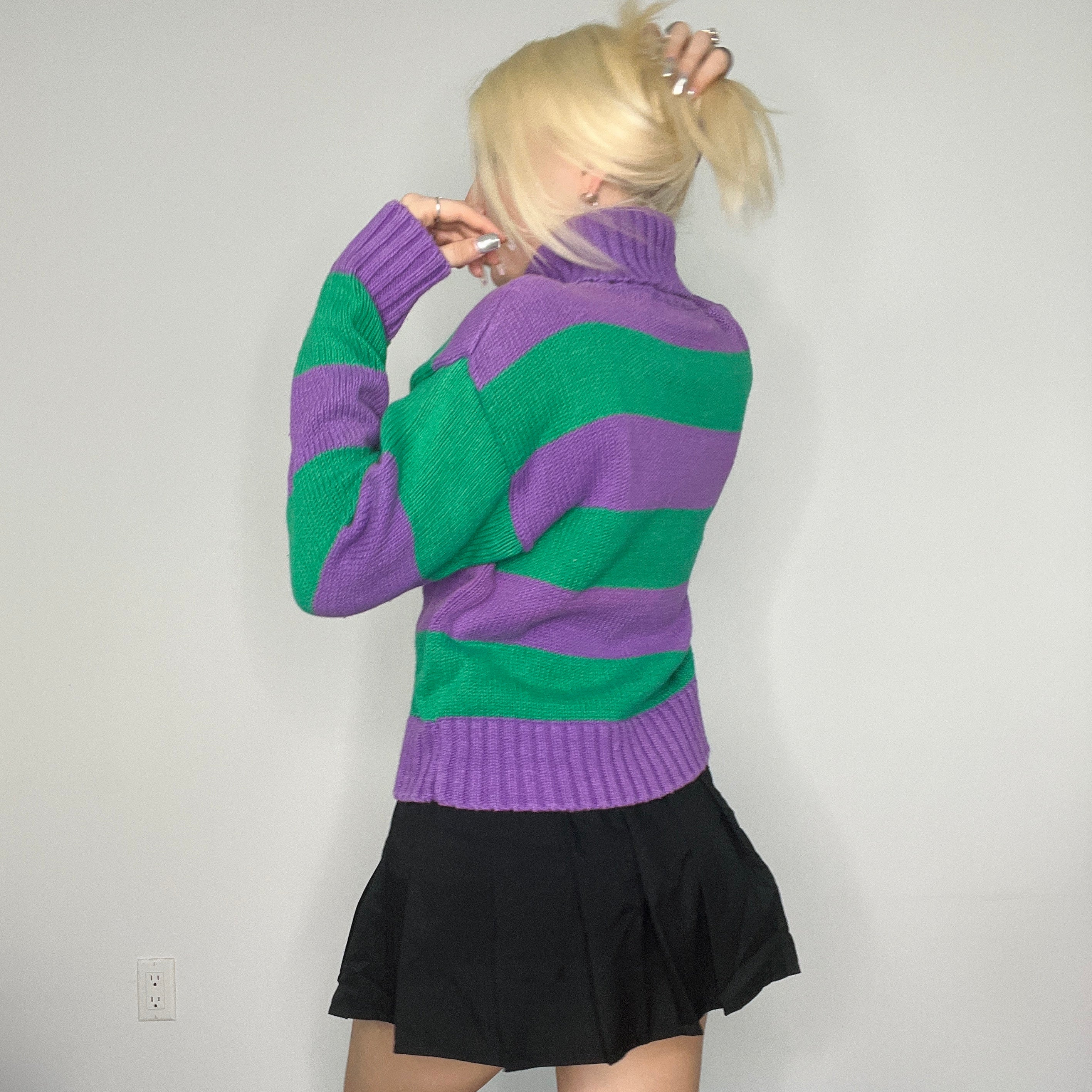 Vintage Striped Turtleneck Sweater