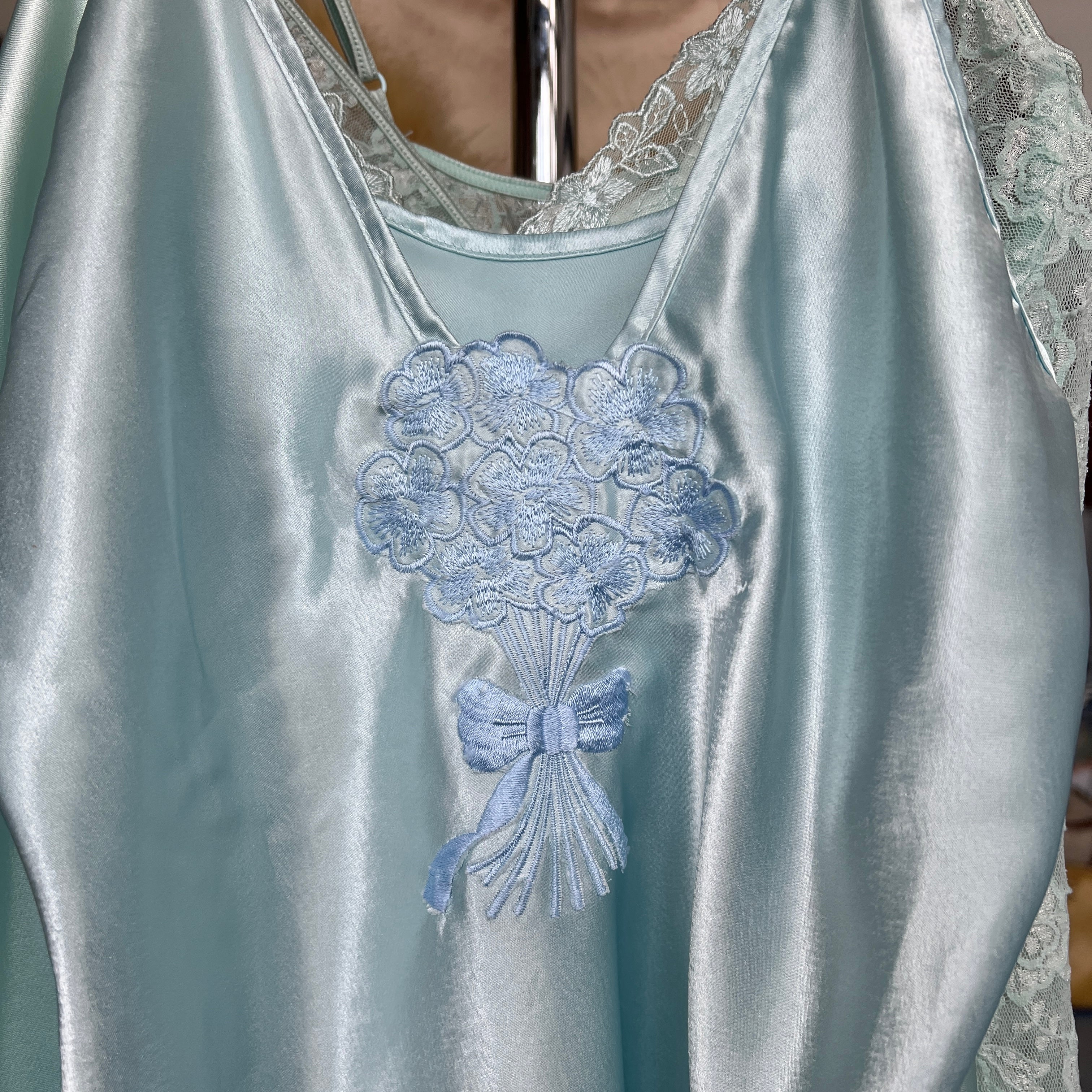 baby blue bouquet mini slip (S/M)
