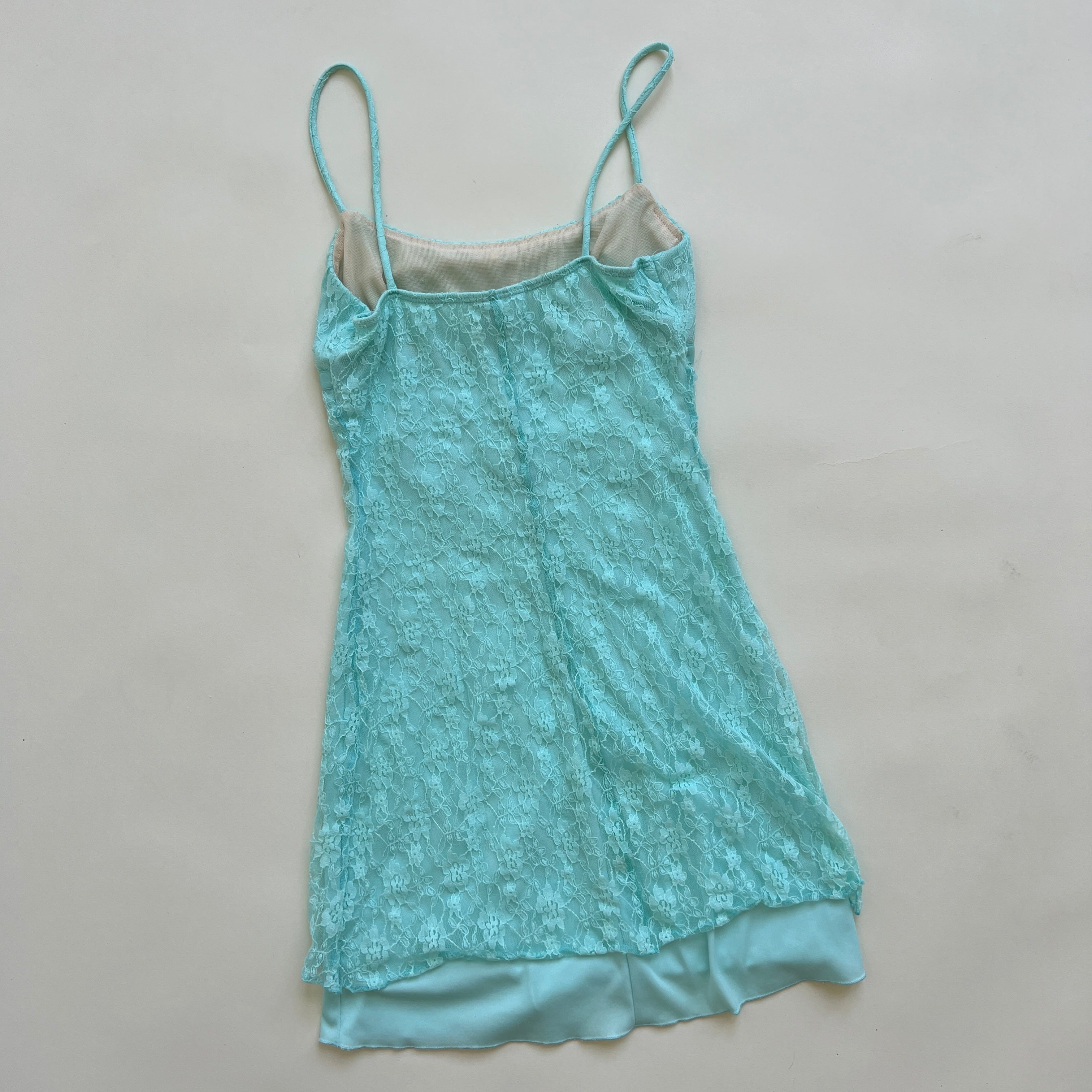 Y2k cyan lace mini