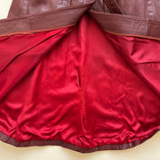 Vintage maroon leather midi