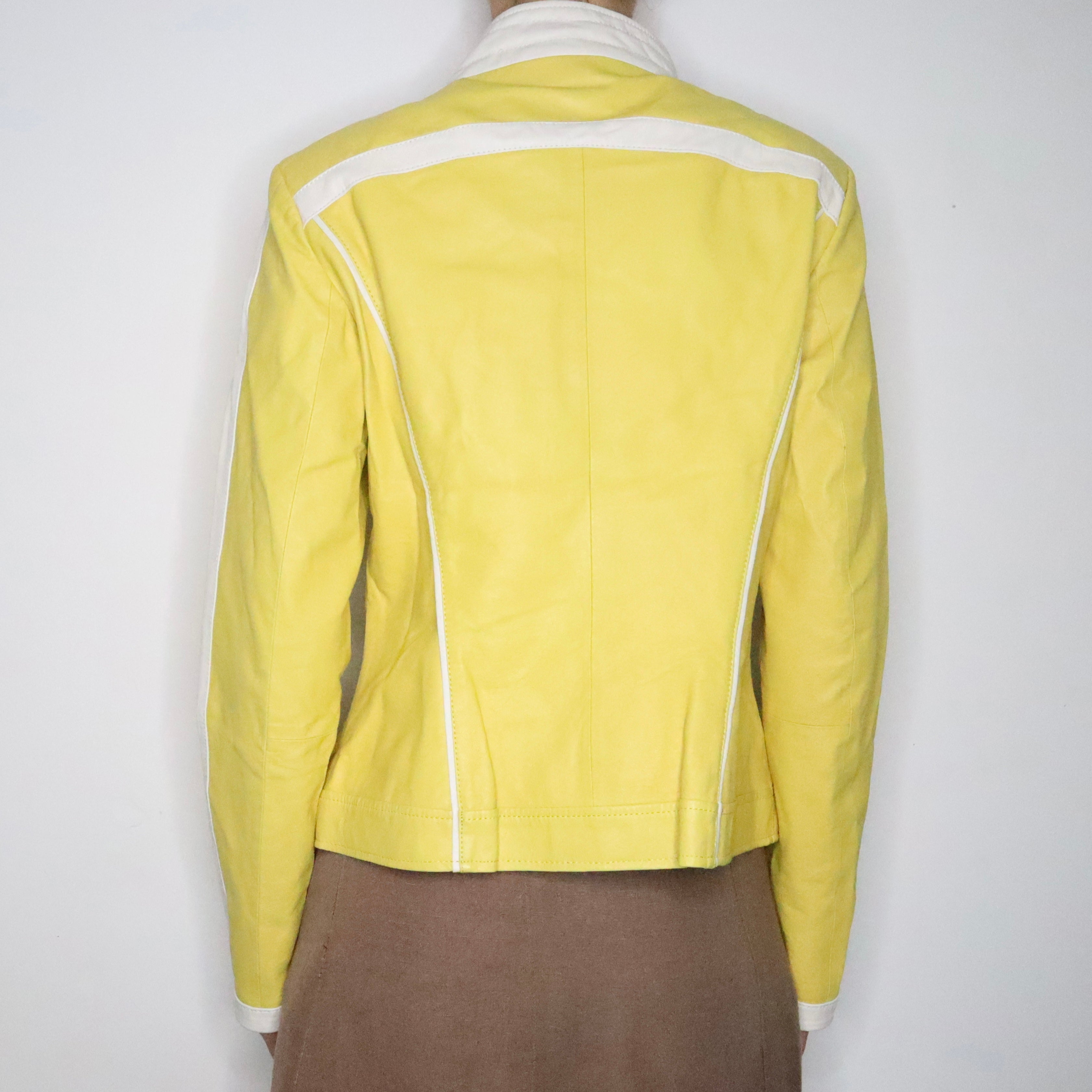 Yellow Leather Racer Jacket (M-L)