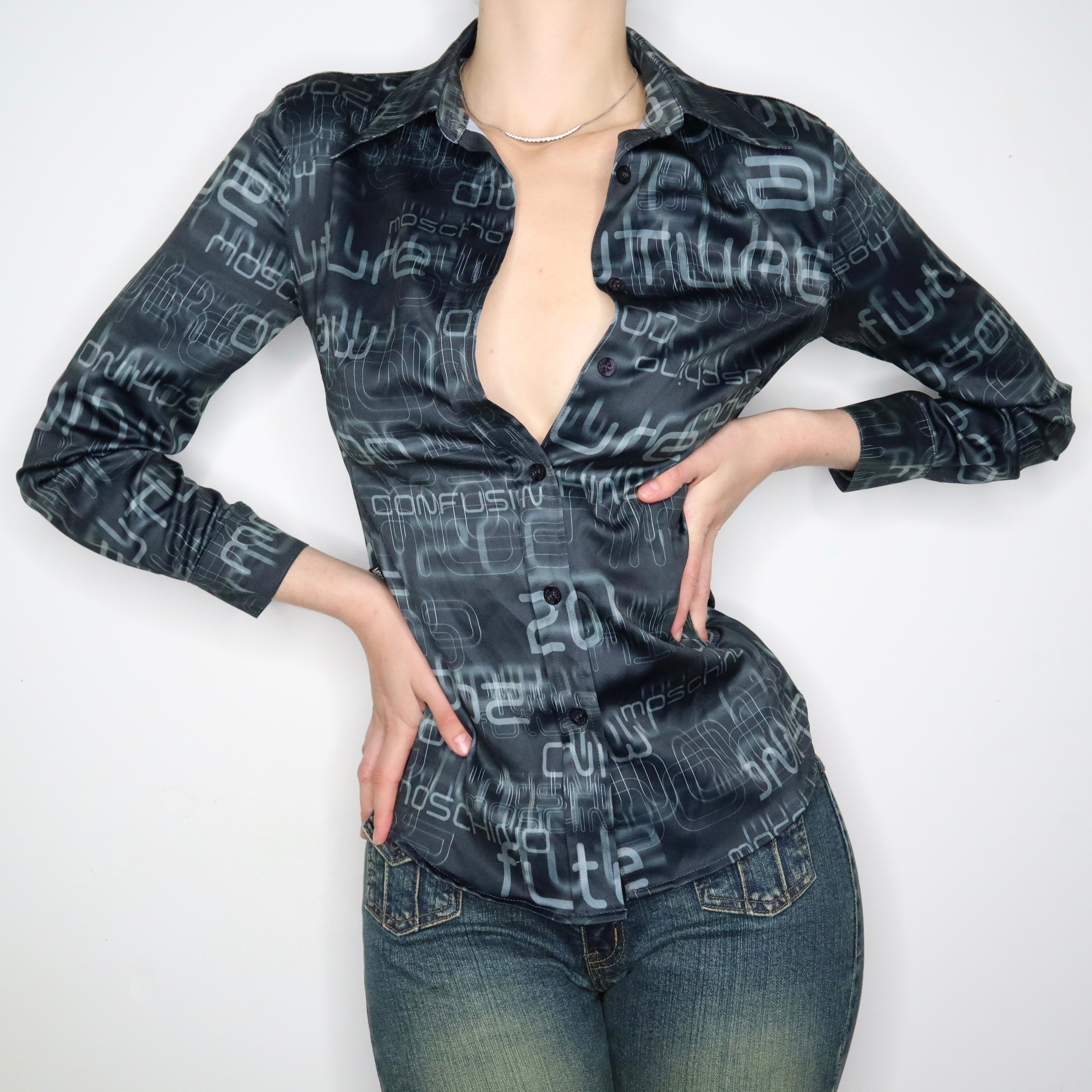 Moschino Y2K Cyber Blouse (Medium)