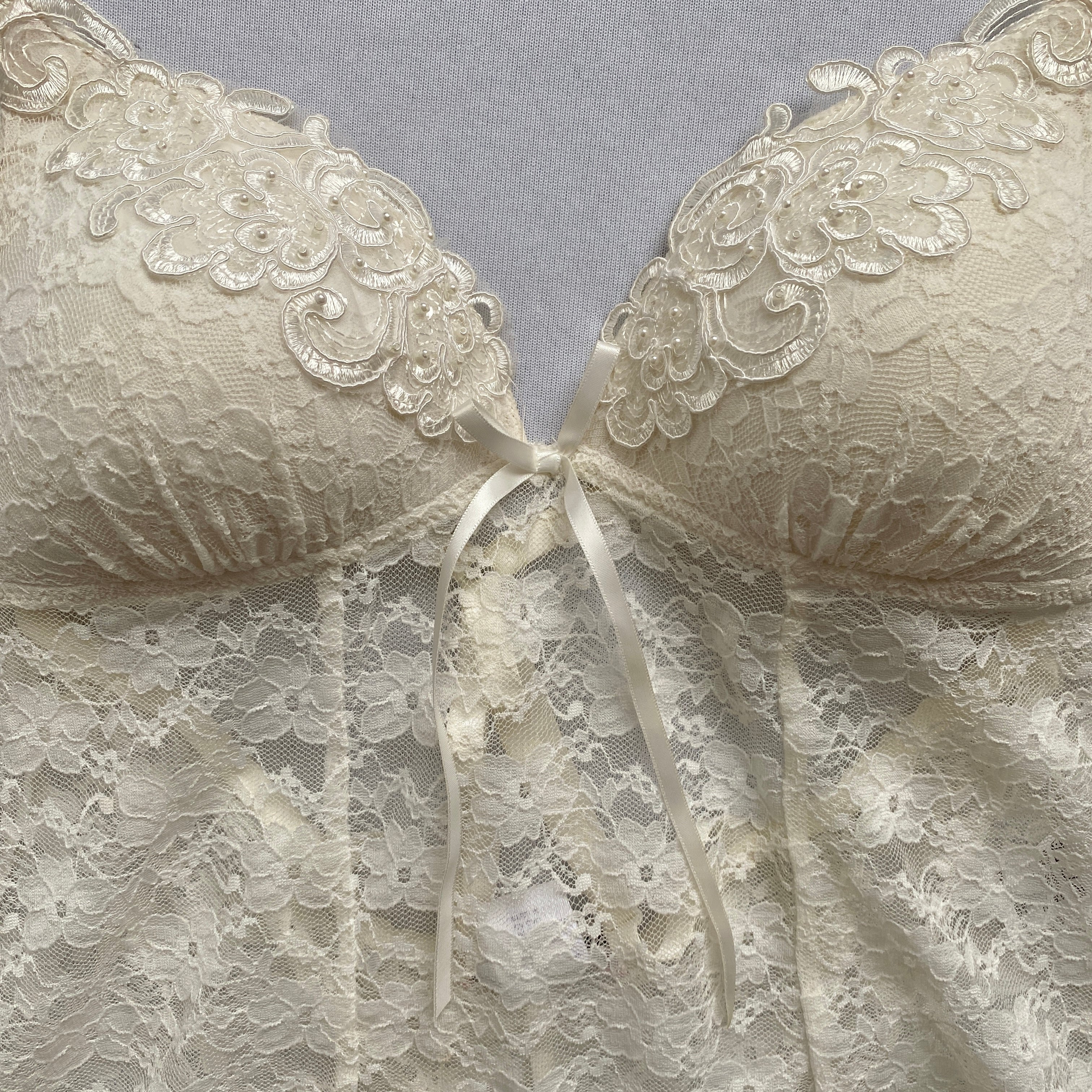 lace and pearl bridal slip