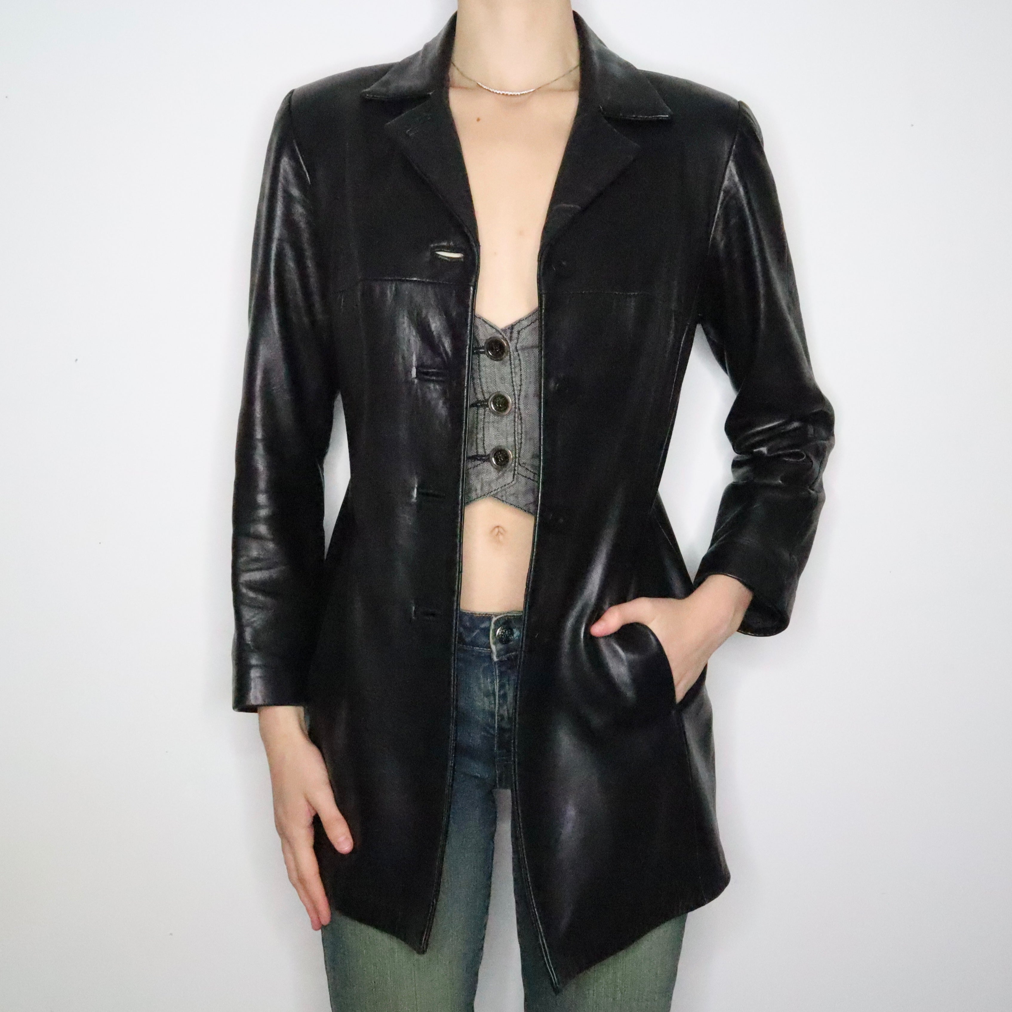 Black Leather Jacket (Medium)