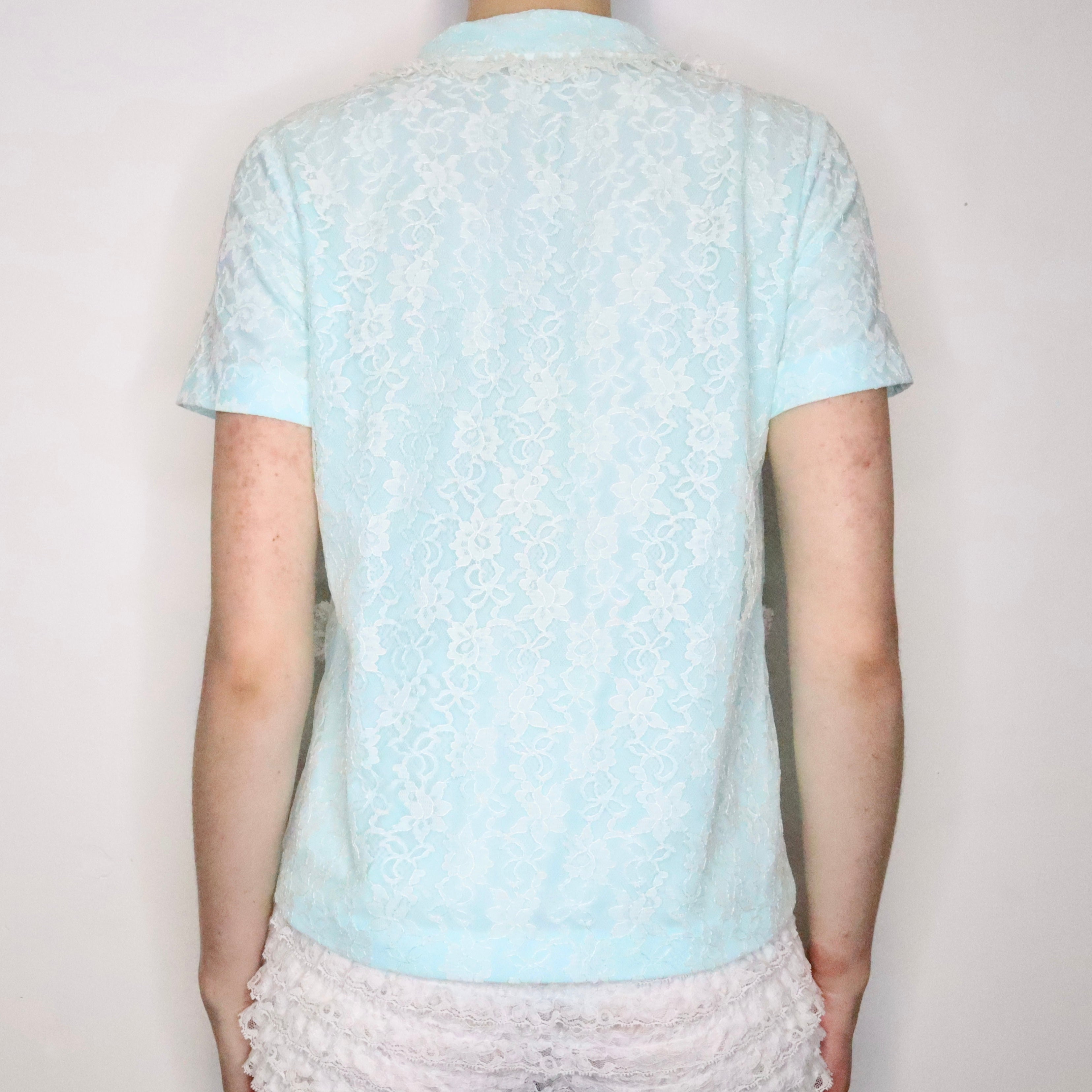 Aqua Lace Bed Jacket (M/L)