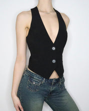 Black Waistcoat Vest (M-L) 