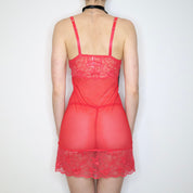 Red Lace Slip Dress (Small) 