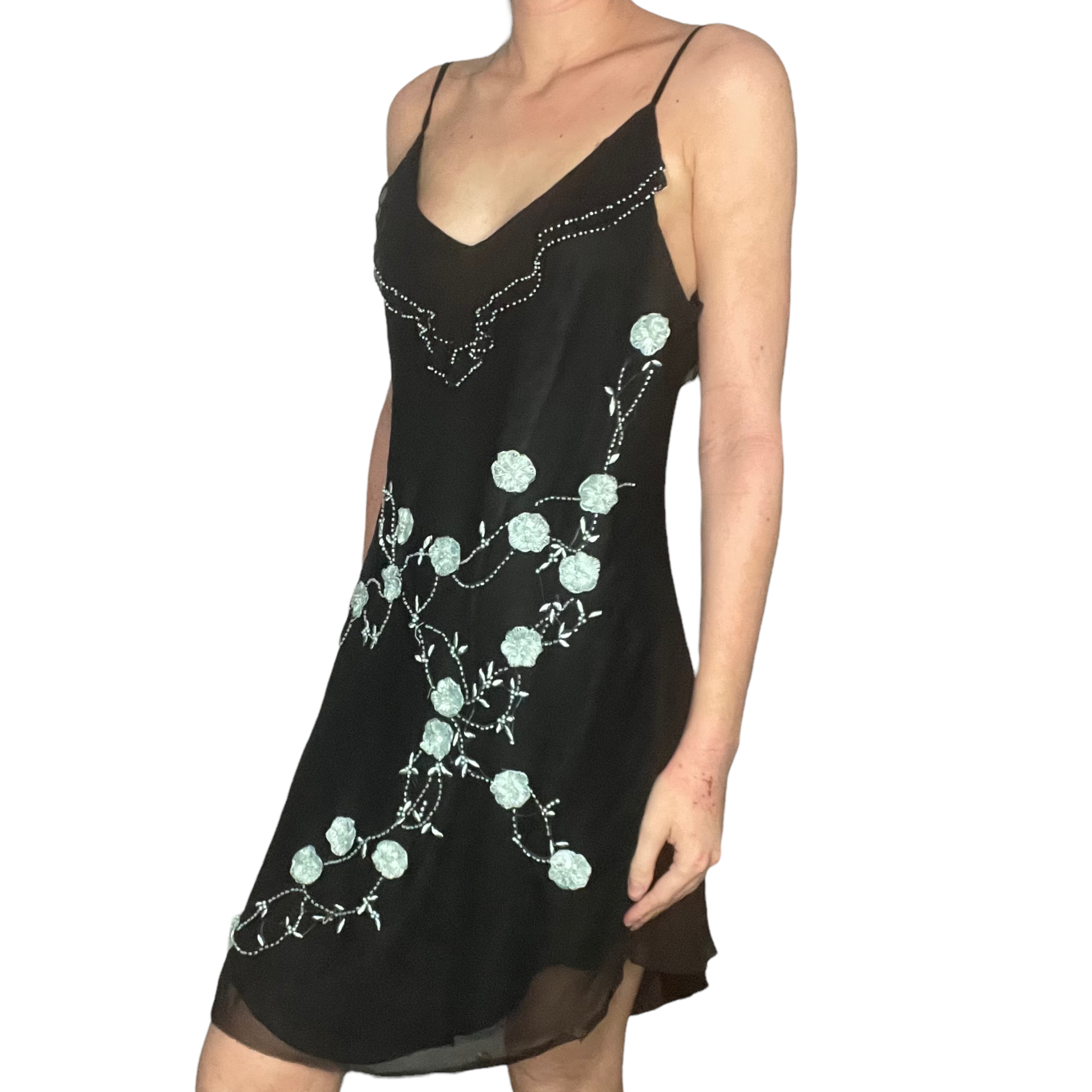 beaded floral dress