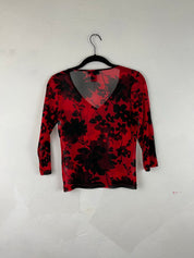 Red sheer top