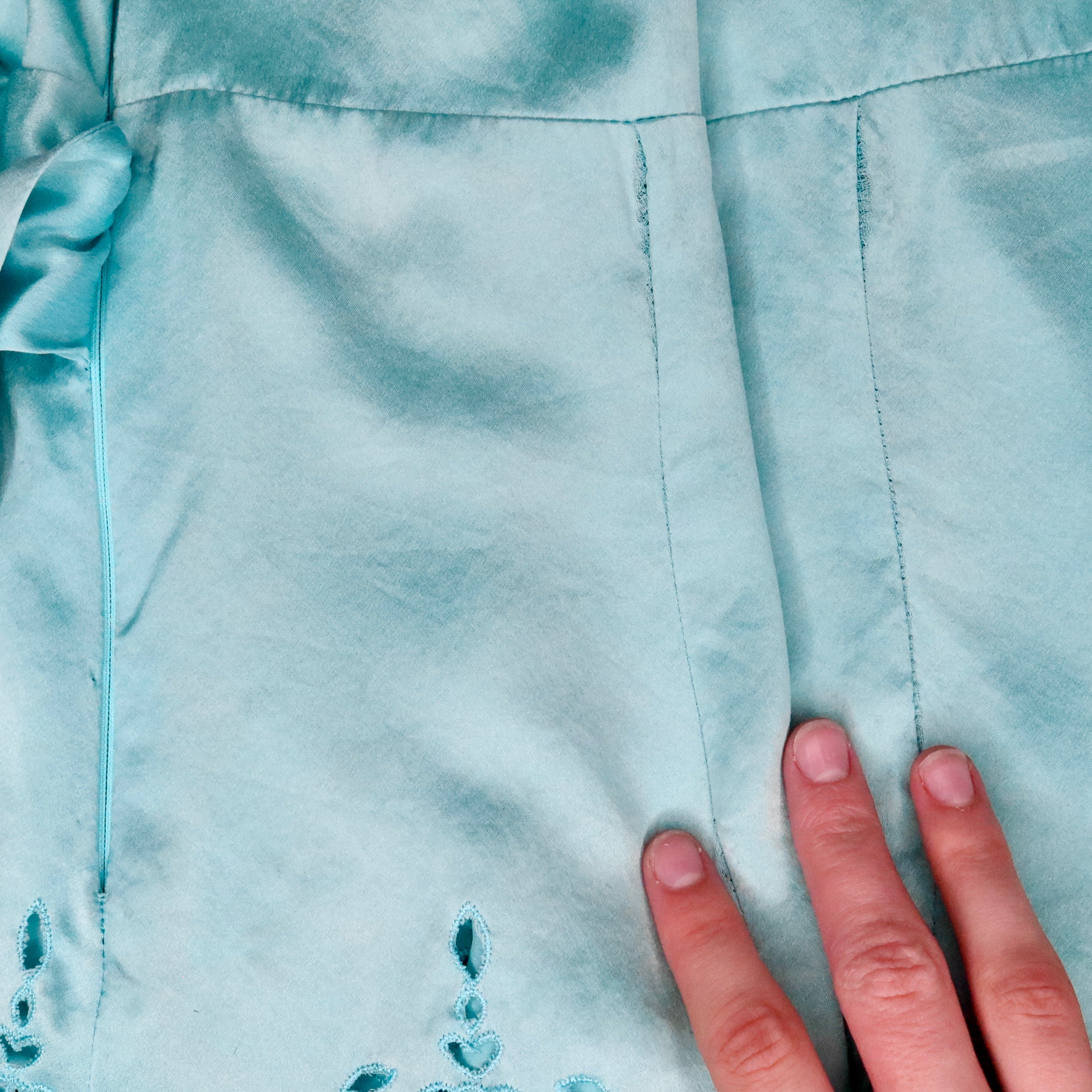 Turquoise Silk Blouse (S-M)