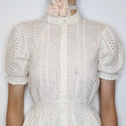 White Eyelet Lace Blouse (Small) 