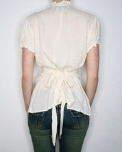 White Ruffle Blouse (L-XL) 