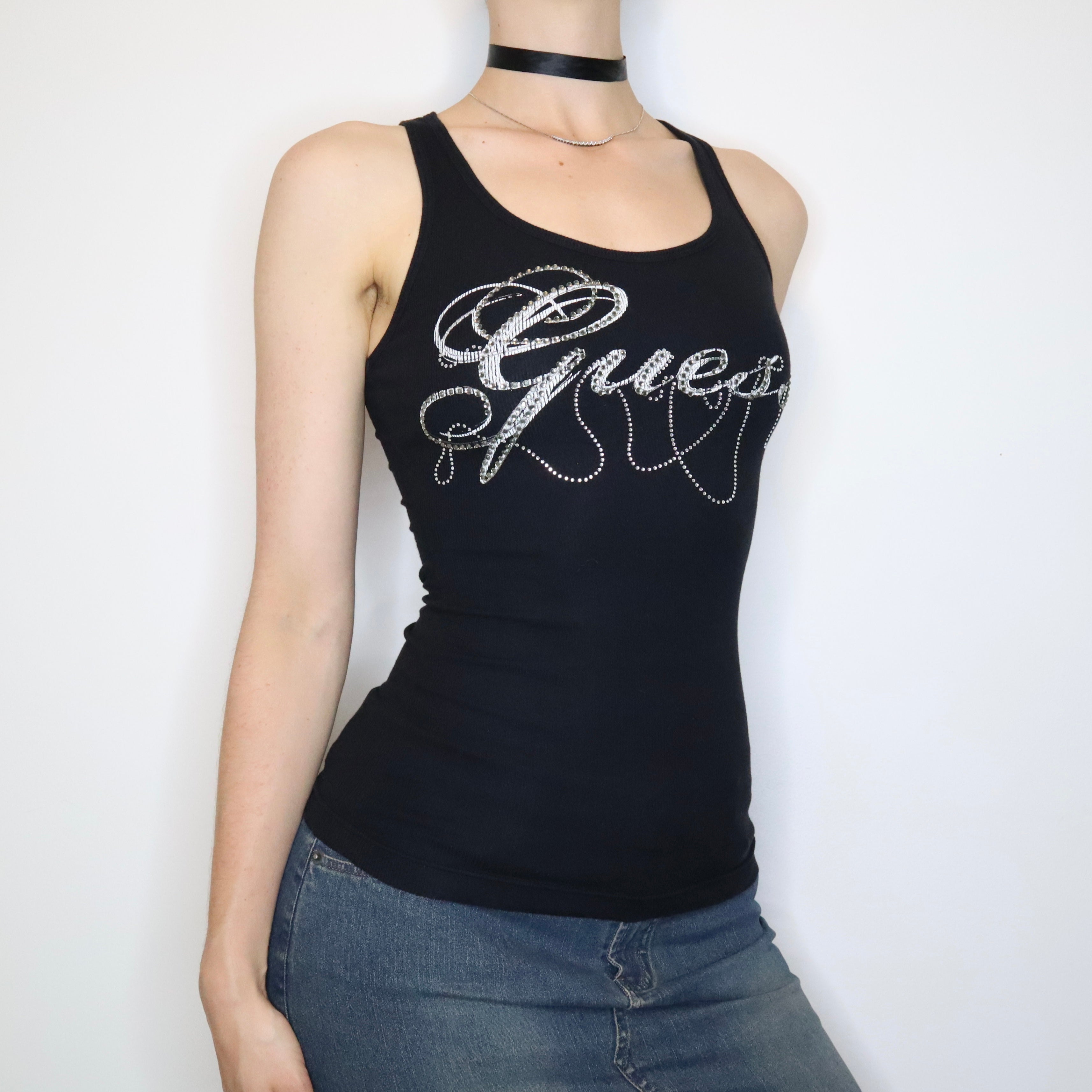 Guess Diamanté Tank Top (XS-S) 