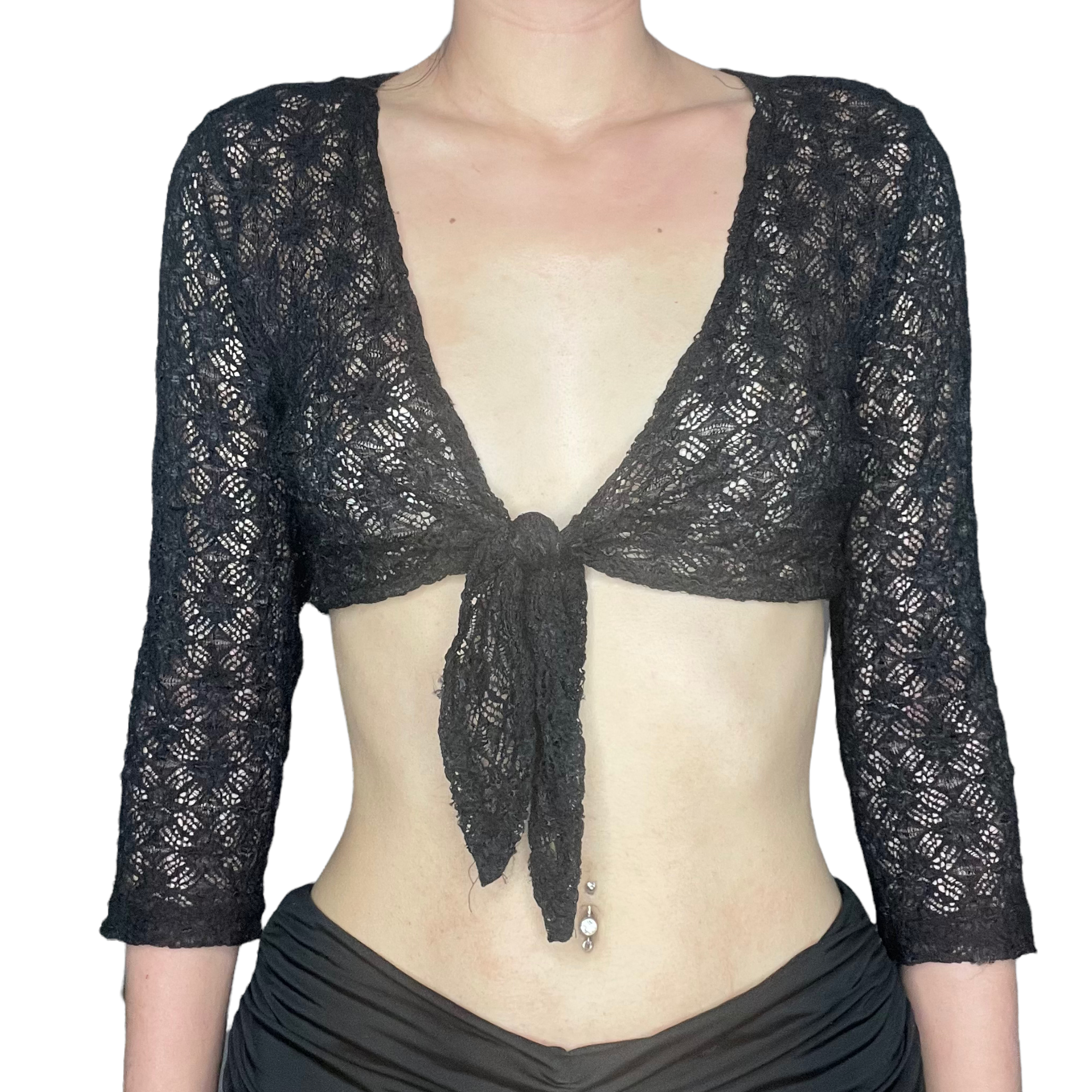 lace tie top