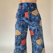 Vintage 1970s Denim Print Jeans