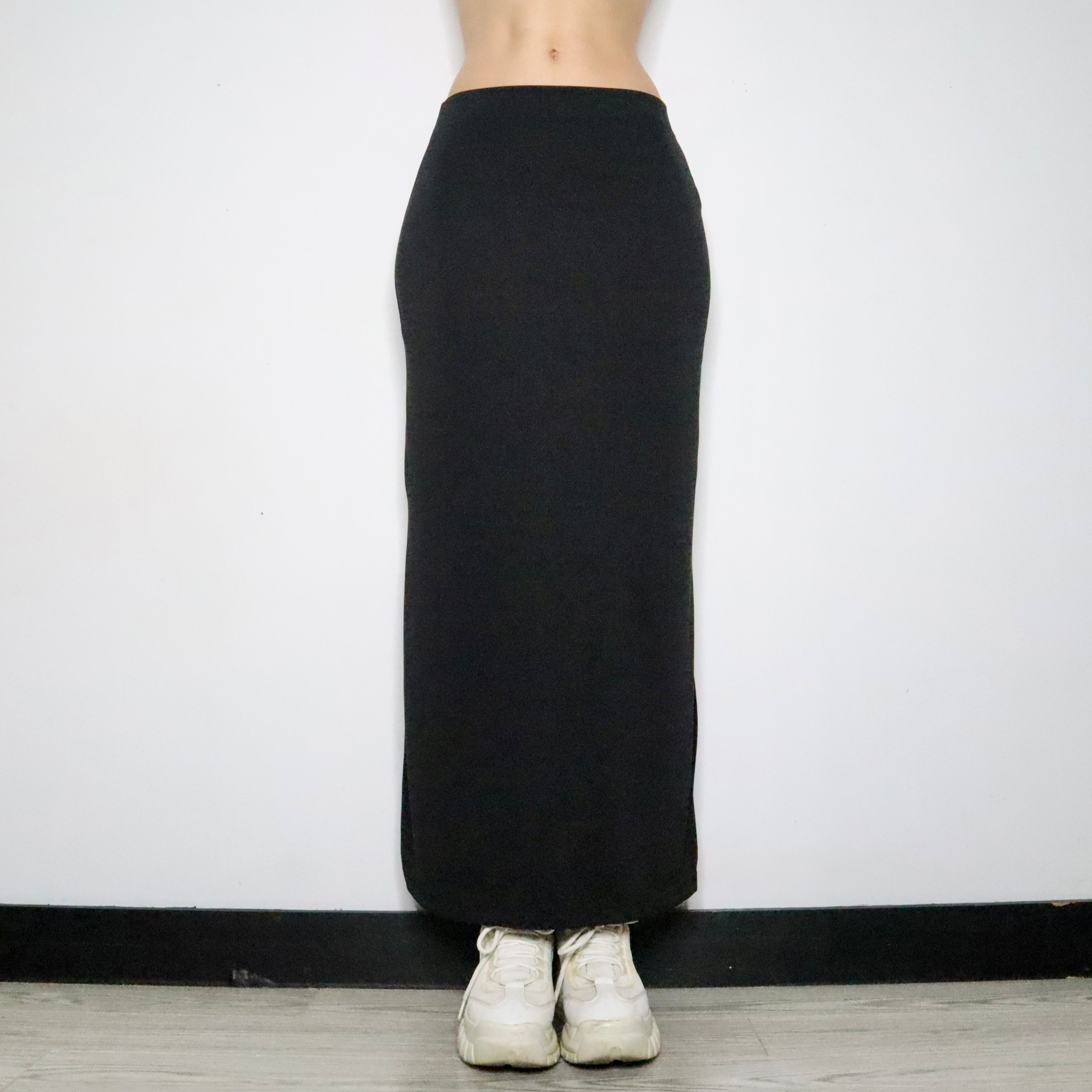 Black Slit Maxi Skirt (Small)