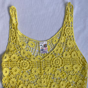 Yellow crochet mini dress
