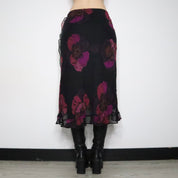 Betsey Johnson Silk Midi Skirt (Large)