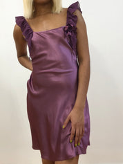 Eggplant Ruffle Silk