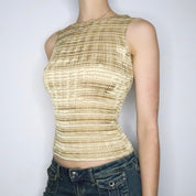 Gold Textured Sleeveless Top (S-M)