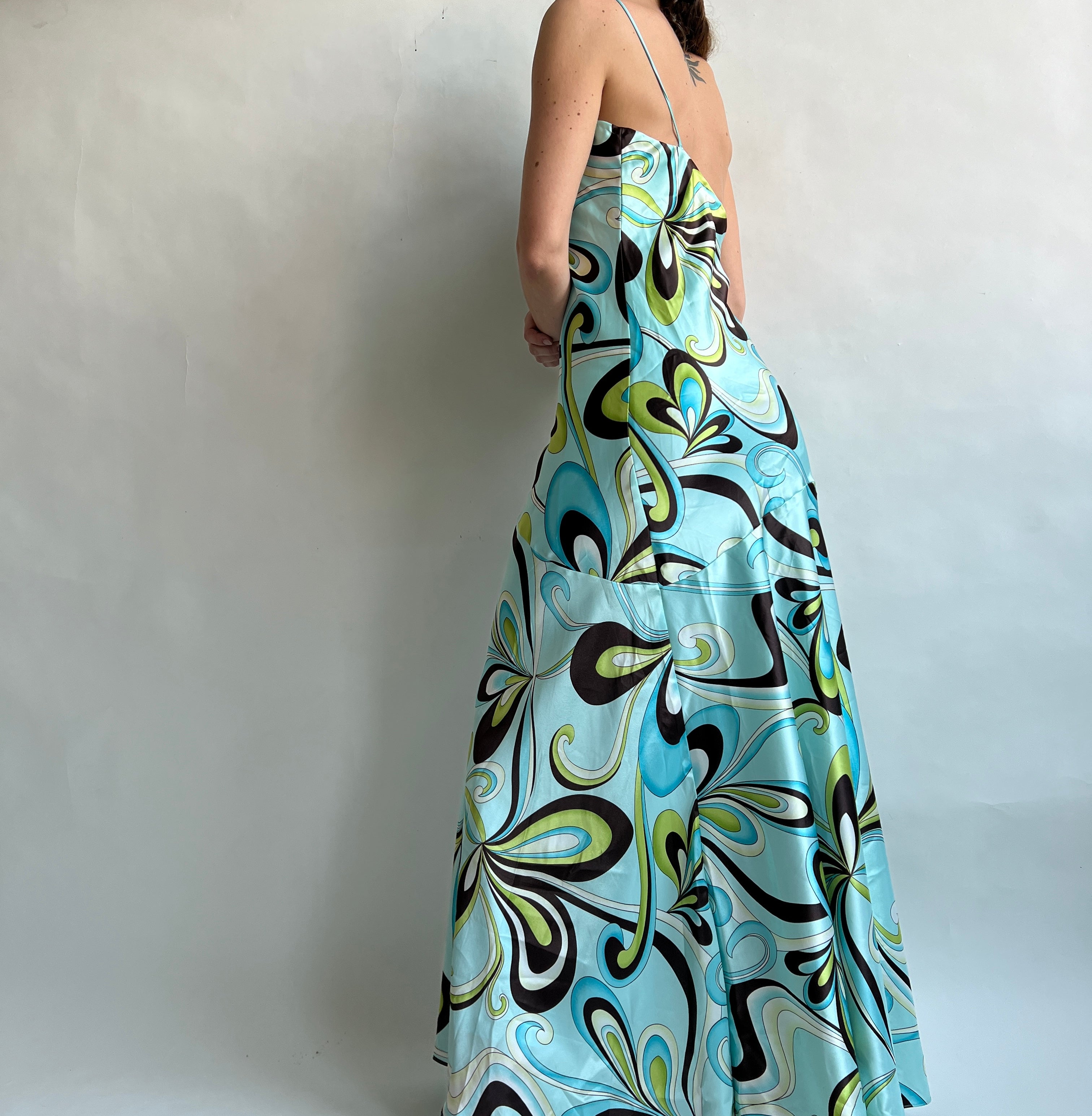 Vintage Y2K groovy print maxi dress XL