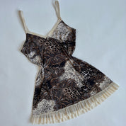 mixed print babydoll slip