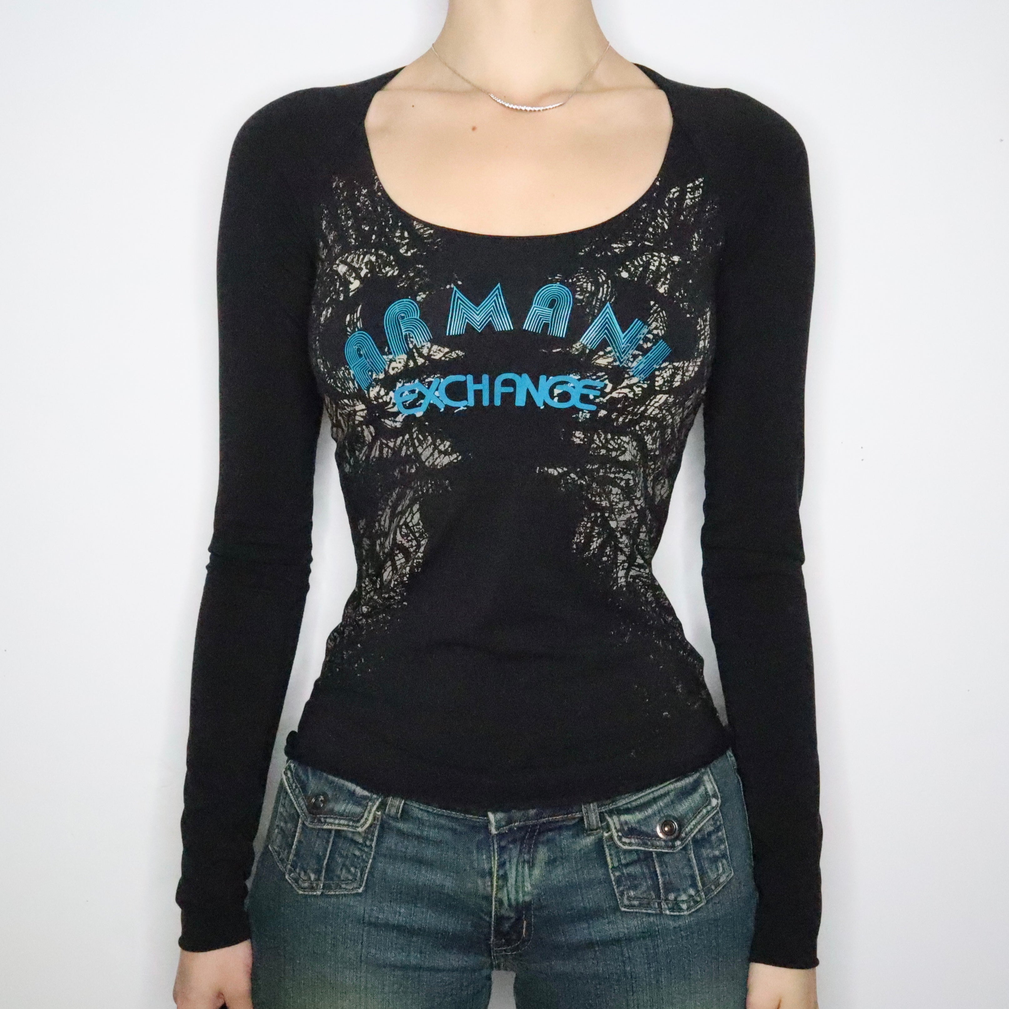 Armani Graphic Long Sleeve Top (XS-S)