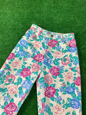 Vintage Floral High Waisted Jeans