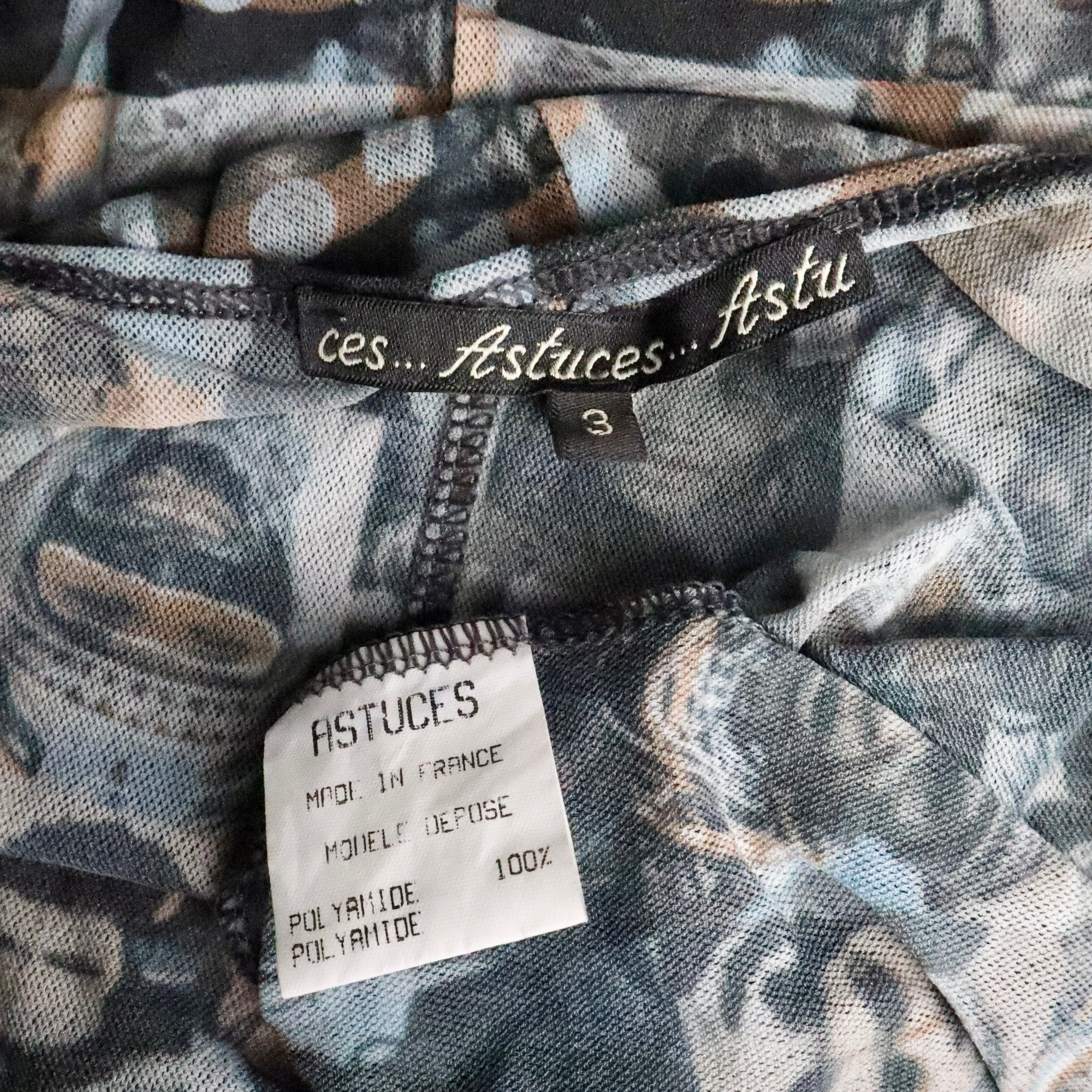 French Graphic Mesh Maxi Dress (M-L)