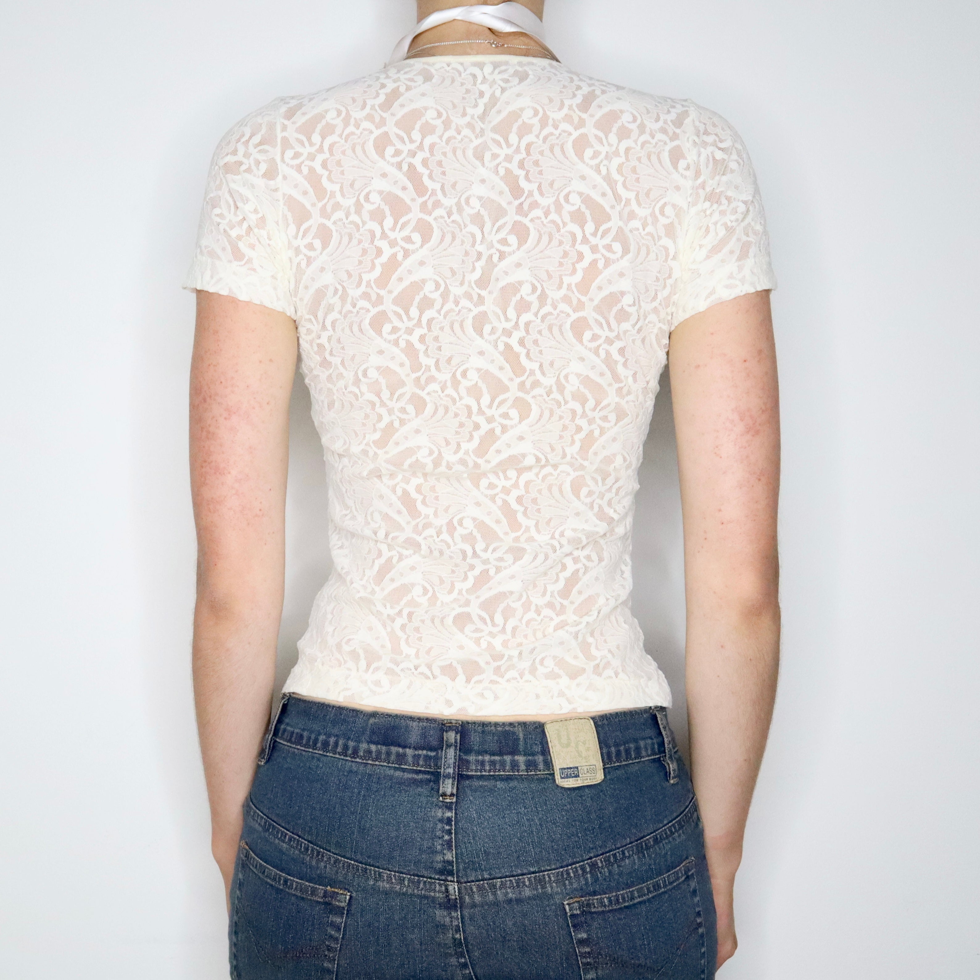 Cream Lace Baby Tee (Small) 