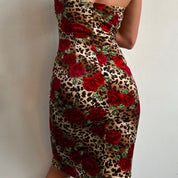 🌹🐆 90s velvet dress