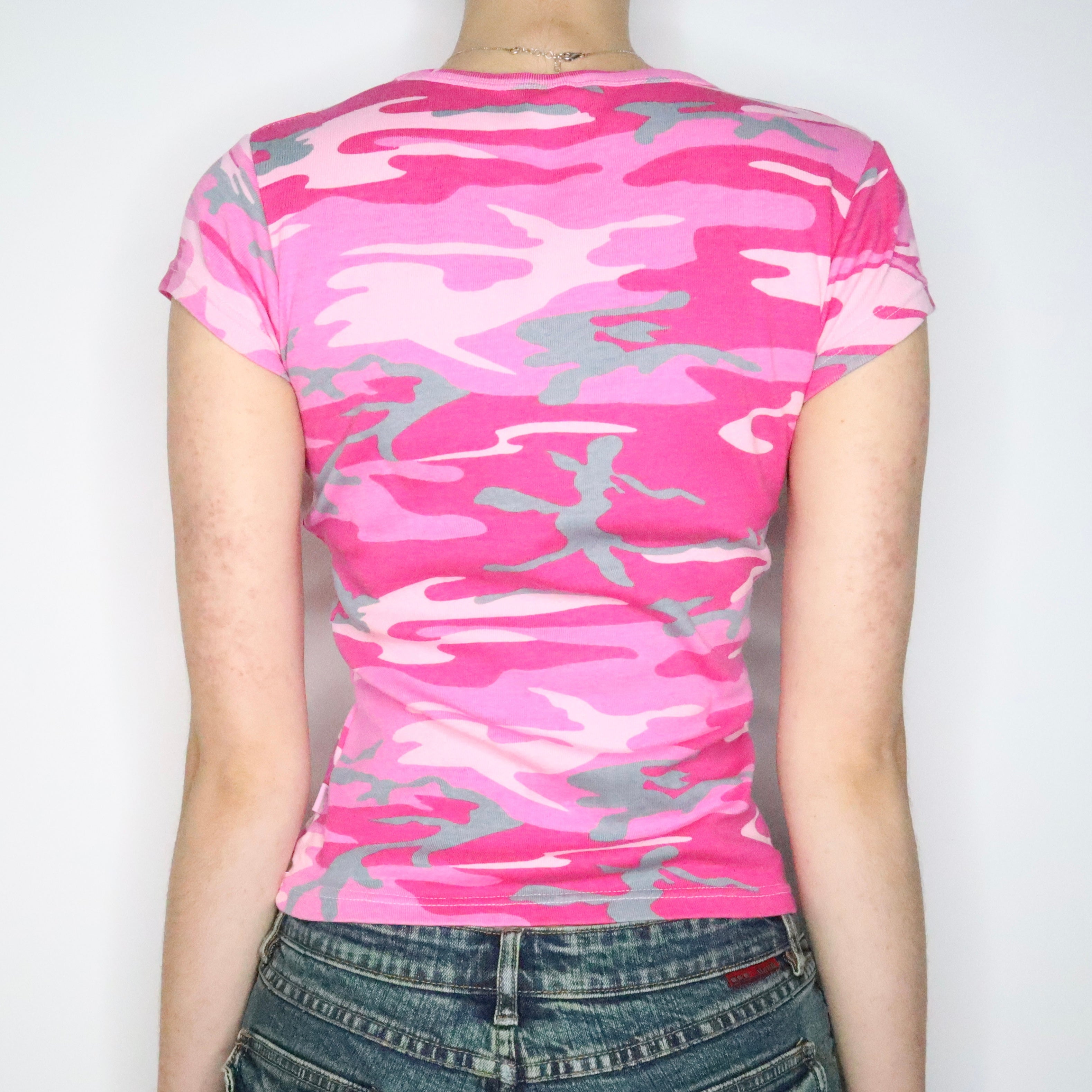 Pink Camo Baby Tee (Small)