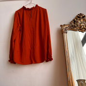 70s burnt orange blouse