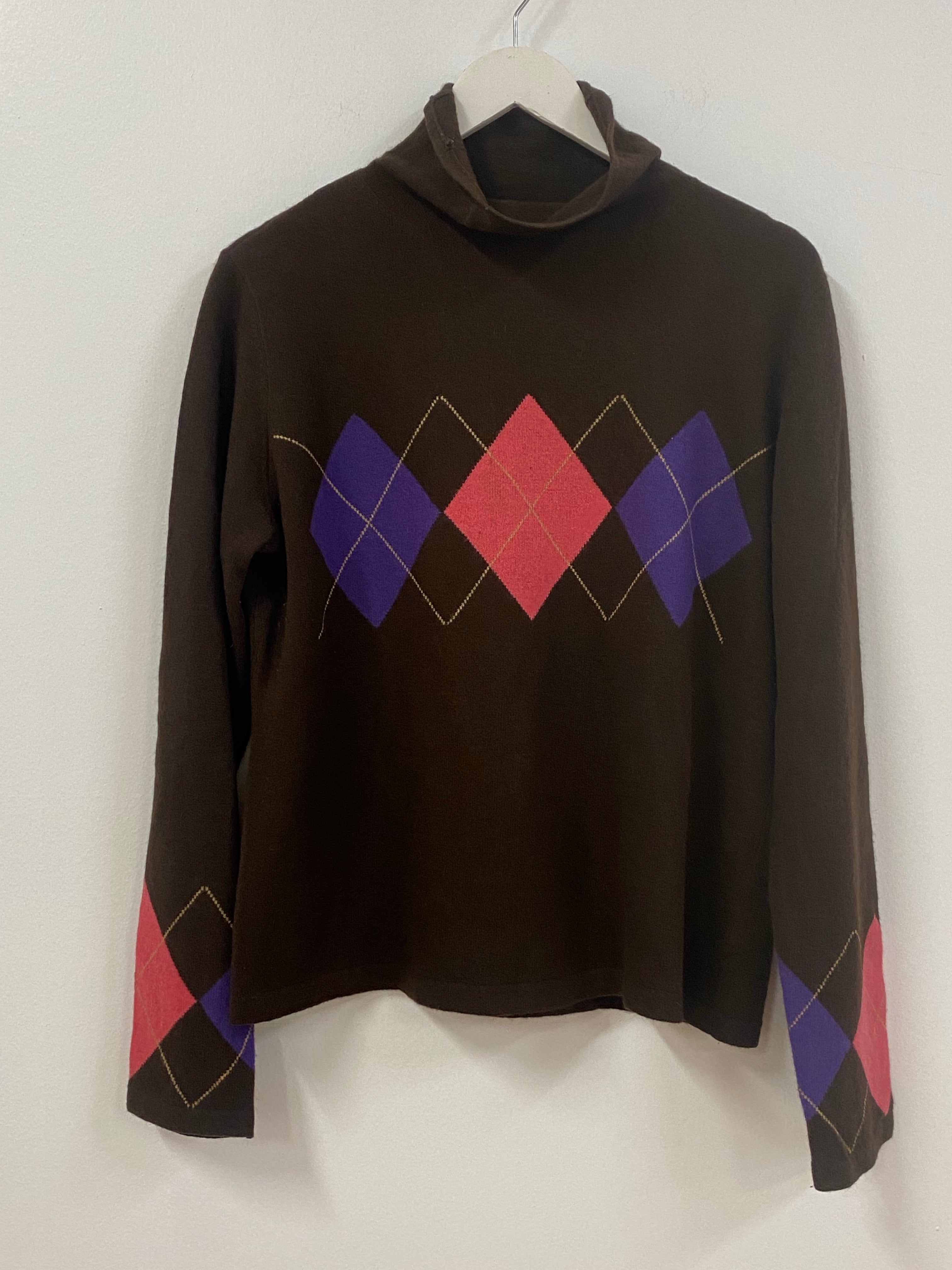 Brown Argyle Cashmere