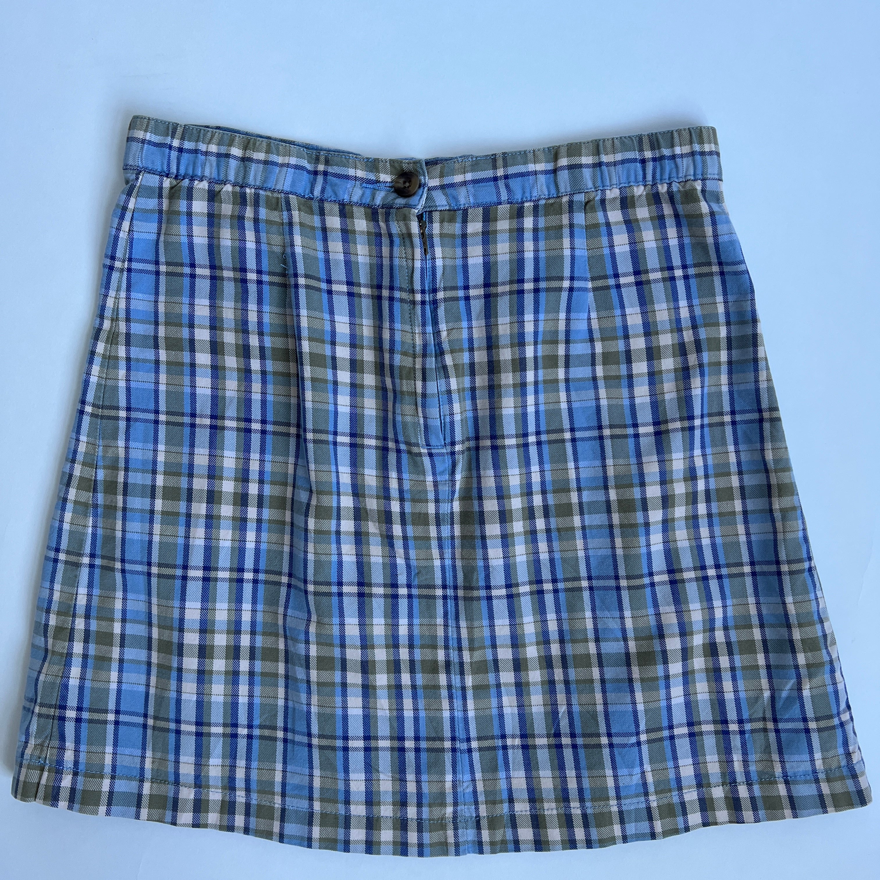 Blue plaid mini skirt S