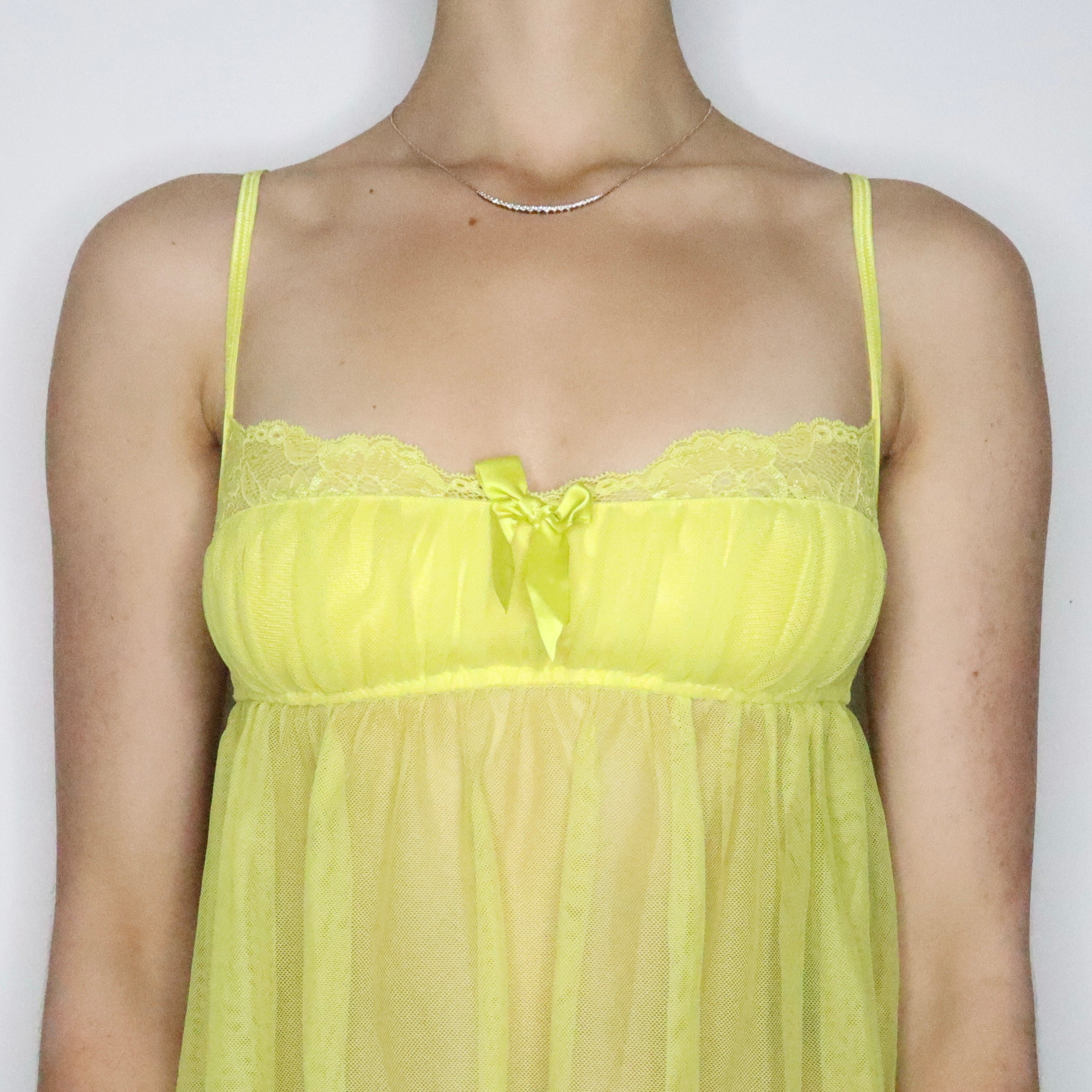 Fluorescent Yellow Babydoll Top (S-M)