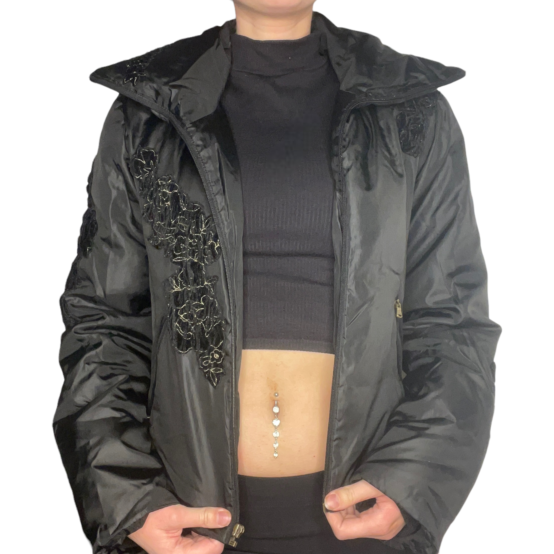 Embroidered puffer jacket