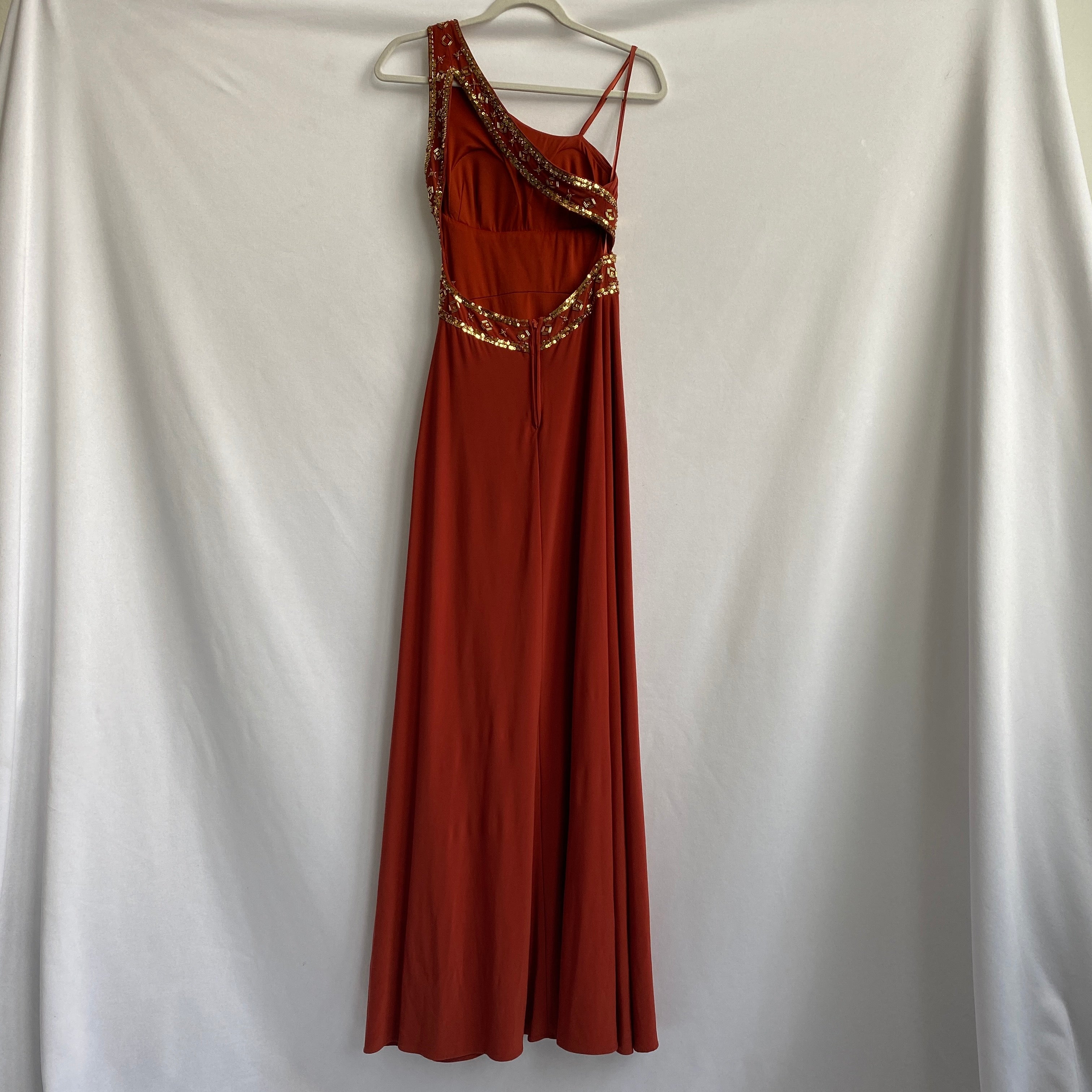 Bronze & gold prom dress