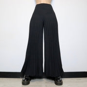 Pleated Black Bell Bottoms (Small)