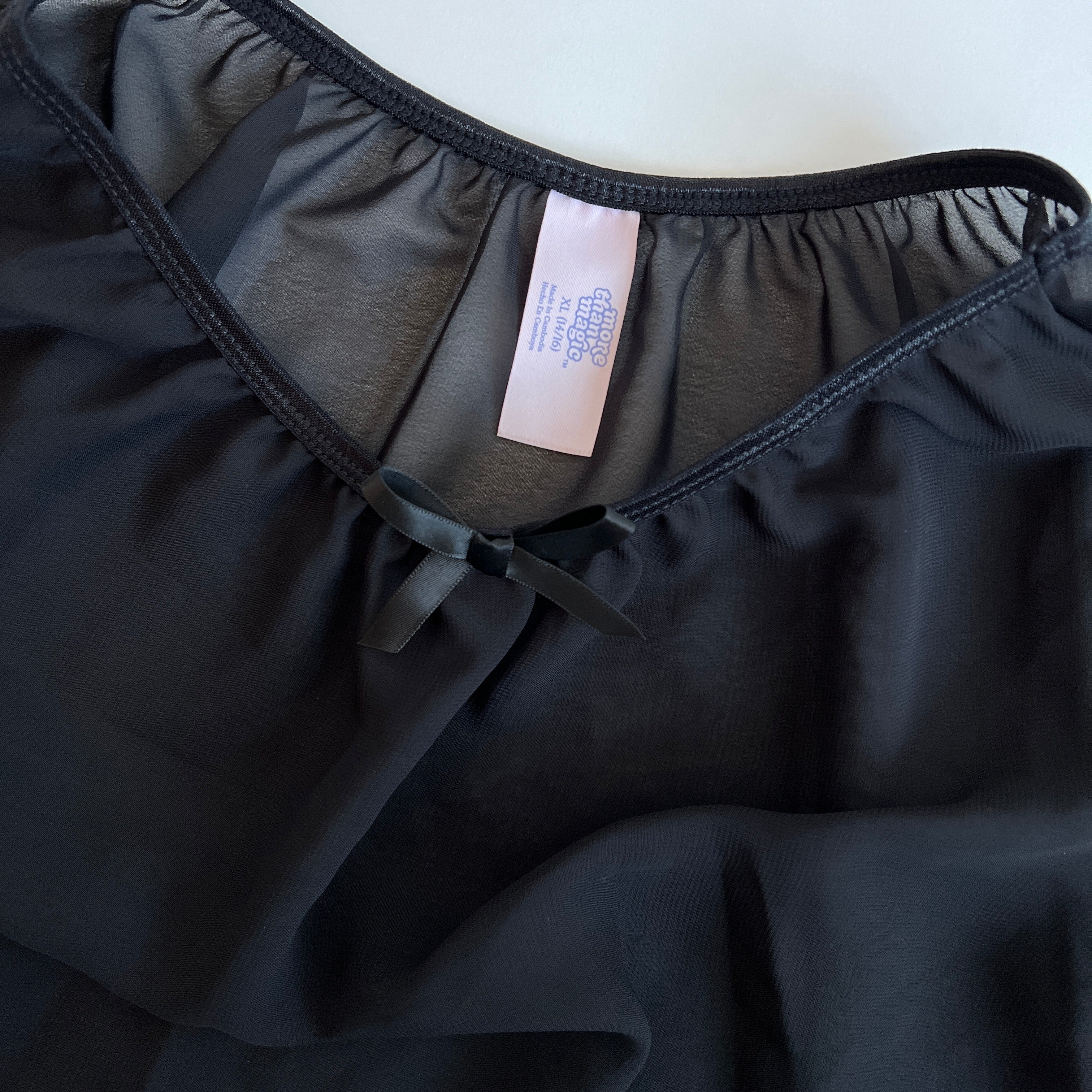 Black sheer mini skirt