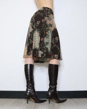 Brown Mesh Midi Skirt (Medium) 