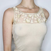 Beige Silk Blouse (S-M)