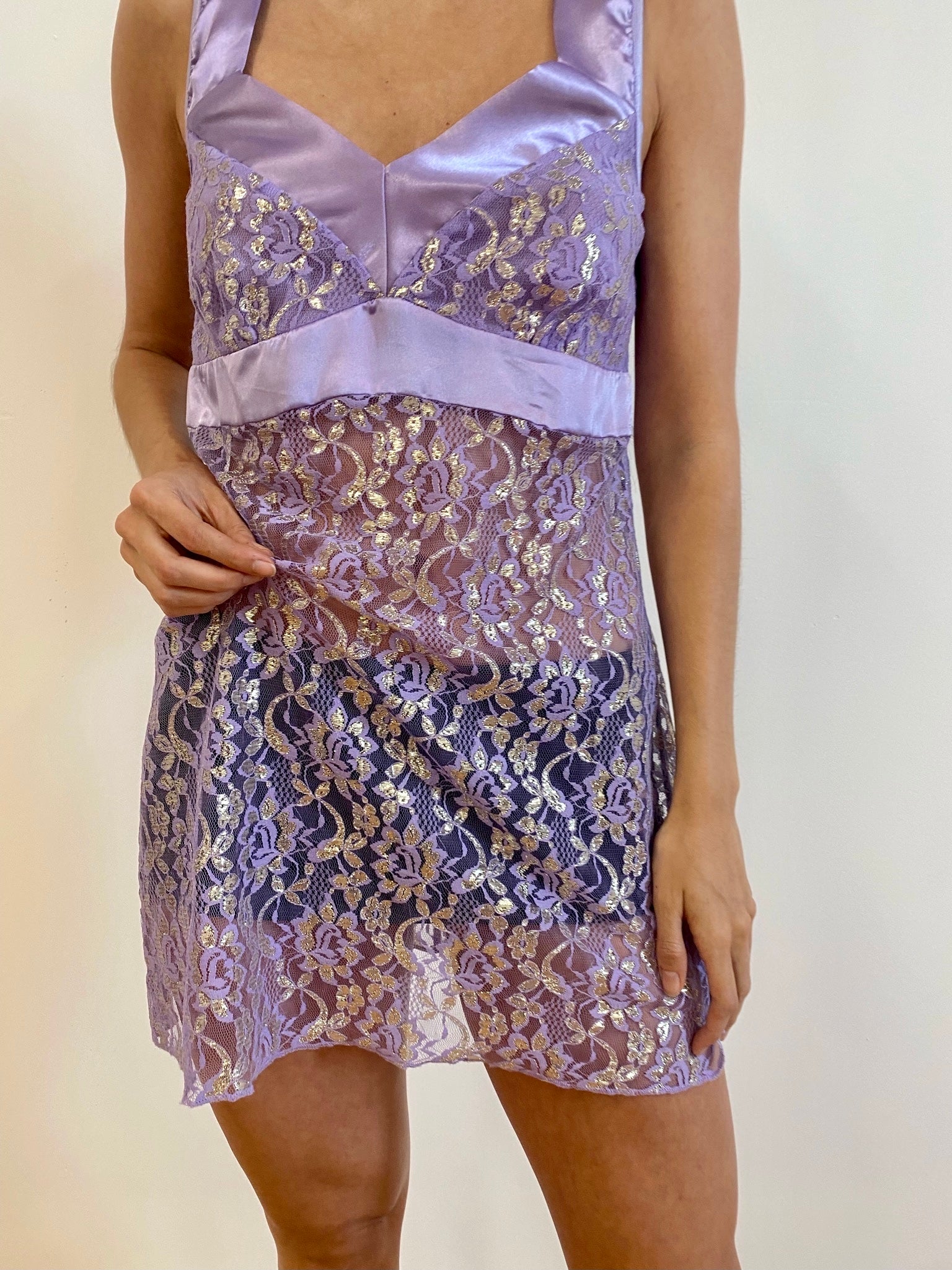 Lavender Lacy Slip